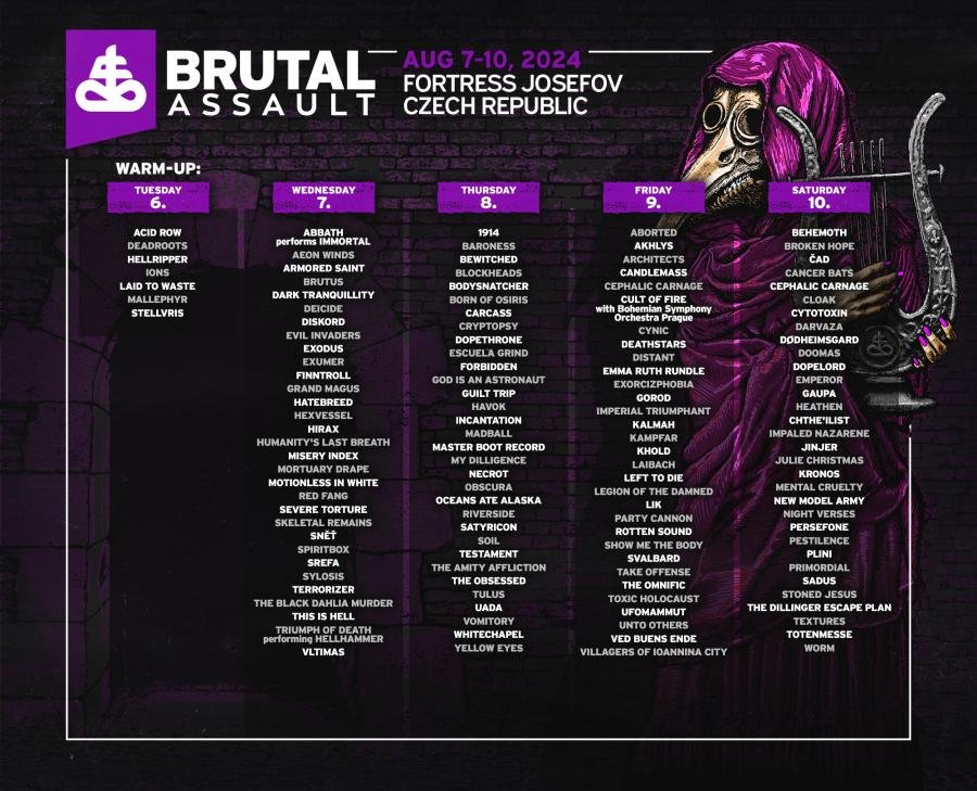 Running Order du Brutal Assault 2024