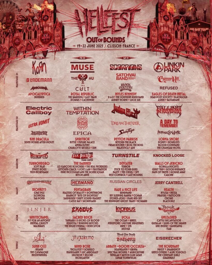 Running Order du Hellfest 2025